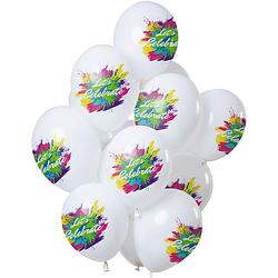 Foto van Folat ballonnen let's celebrate 30 cm latex wit 12 stuks