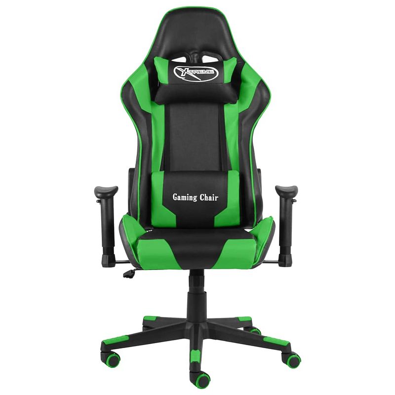 Foto van The living store gamingstoel - luxe opvallende stoel - ergonomisch en comfortabel - groen/zwart - 68 x 69 x (123-133)