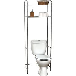 Foto van 4goodz toiletombouw metaal met 2 planken 80x27,5x173cm - chroom