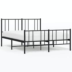 Foto van Vidaxl bedframe met hoofd- en voeteneinde metaal zwart 120x190 cm