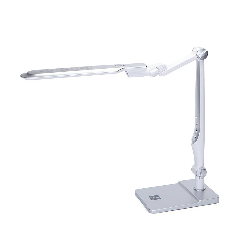 Foto van Aigostar alexander - led bureaulamp - dimbaar - opvouwbaar - 9w - instelbare kleurtemperatuur - 3300-6000k - zilver/wit