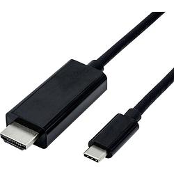 Foto van Roline usb-c / hdmi adapterkabel usb-c stekker, hdmi-a stekker 2.00 m zwart 11.04.5841 usb-c-displaykabel