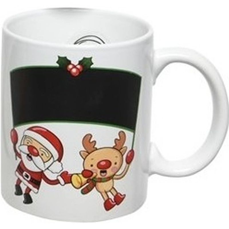 Foto van Kerst beker/mok 300 ml rendier/kerstmanmet bel - bekers