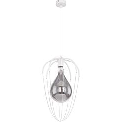 Foto van Moderne hanglamp martin - l:30cm - e27 - metaal - wit
