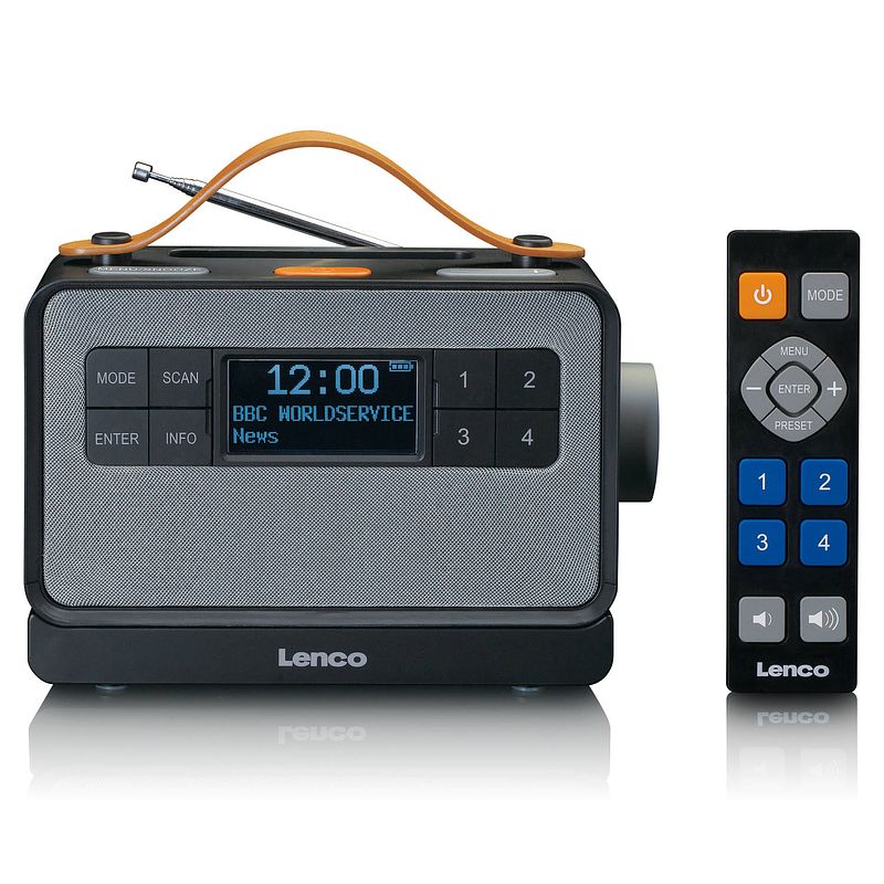 Foto van Draagbare fm/dab+ radio met grote knoppen en ""easy mode"" functie lenco pdr-065bk zwart