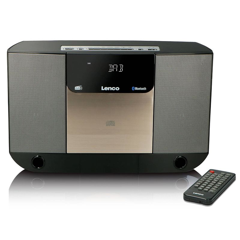 Foto van Hifi set met cd dab+fm radio en bluetooth lenco dar-045bk zwart-zilver