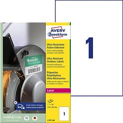 Foto van Avery-zweckform l7917-40 etiketten 210 x 297 mm polyethyleen folie wit 40 stuk(s) permanent universele etiketten laser, kopie