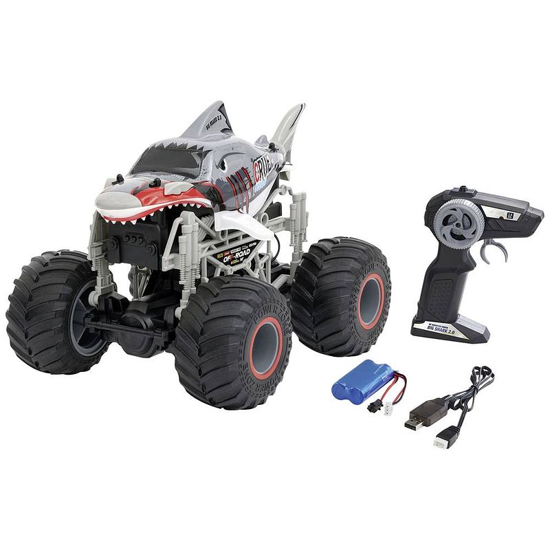 Foto van Revell control 24553 big shark 2.0 1:16 rc modelauto voor beginners elektro monstertruck