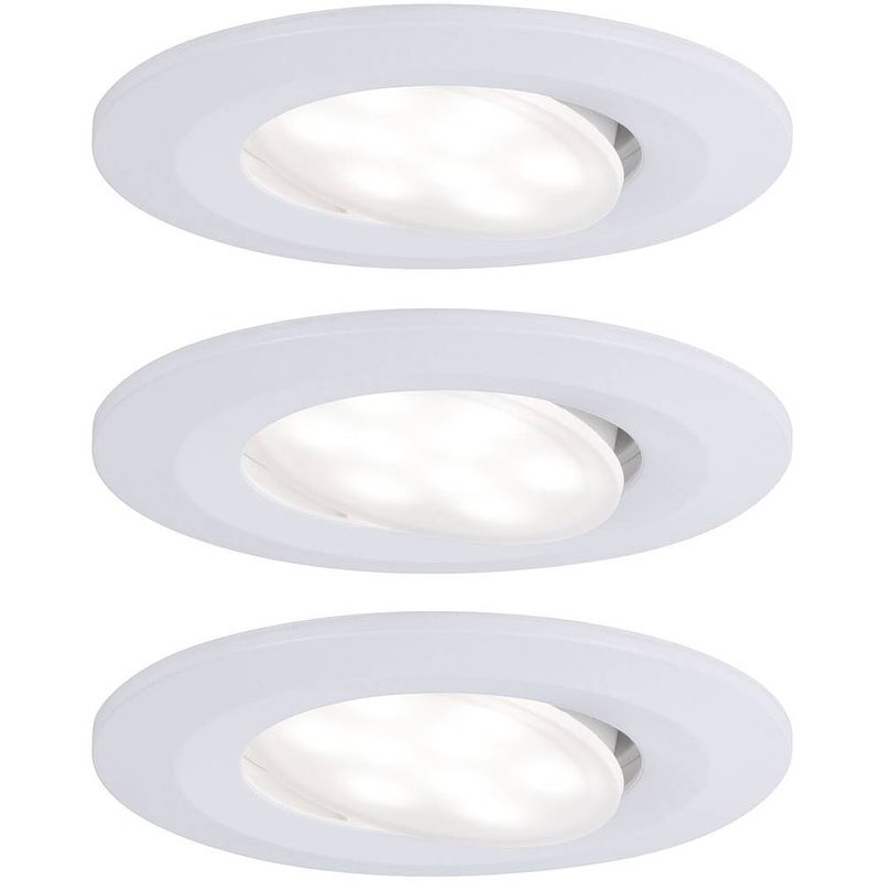 Foto van Paulmann calla led-inbouwlamp voor badkamer set van 3 stuks 19.5 w ip65 wit (mat)