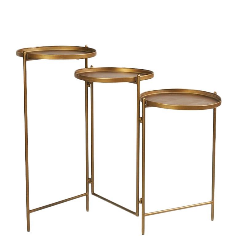 Foto van Dknc - tafel opvouwbaar metaal 113.5x35x78cm - goud