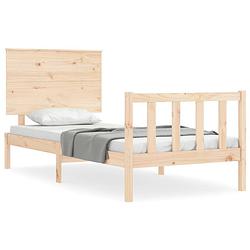 Foto van The living store bed grenenhout massief - 205.5 x 95.5 x 82.5 cm - multiplex lattenbodem