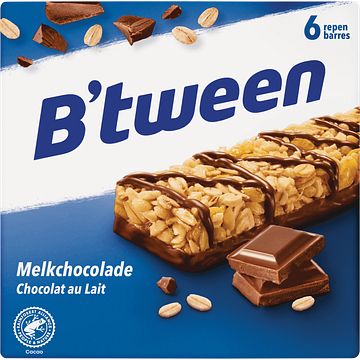 Foto van Hero b'stween mueslireep melkchocolade 6 x 25g bij jumbo