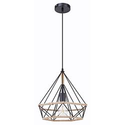 Foto van Industriële hanglamp ulleu - l:38cm - e27 - metaal - zwart