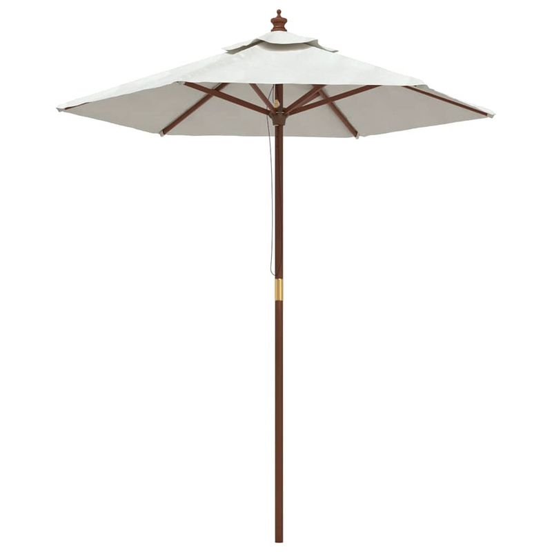 Foto van Vidaxl parasol met houten paal 196x231 cm zandkleurig