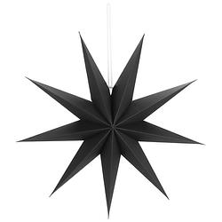 Foto van Kerst ster papier opvouwbaar 60 cm mat/zwart