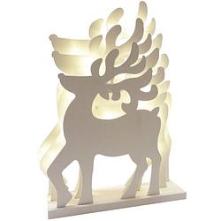 Foto van Peha kerstdecoratie rendieren 25 led 45 cm hout wit