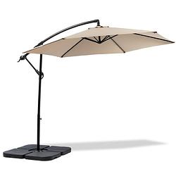 Foto van Maxxgarden zweefparasol - parasol set met tegels - ø300 cm (taupe)