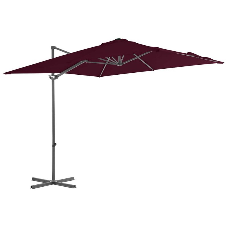 Foto van Vidaxl zweefparasol met stalen paal 250x250 cm bordeauxrood