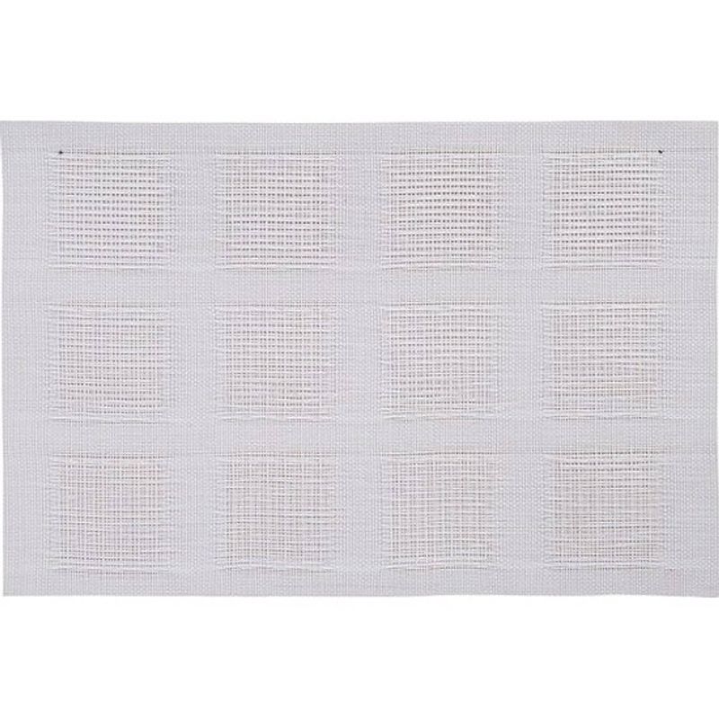 Foto van 6x placemat wit gevlochten/geweven print 45 x 30 cm - placemats
