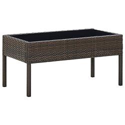 Foto van Vidaxl tuintafel 75x40x37 cm poly rattan bruin