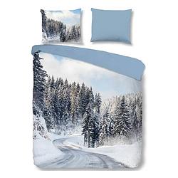 Foto van Good morning snowy road flanel dekbedovertrek - lits-jumeaux (240x200/220 cm + 2 slopen) - flanel - multi