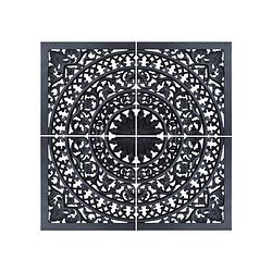 Foto van Ptmd akoulina black mdf antique carved wallpanel 4 pcs