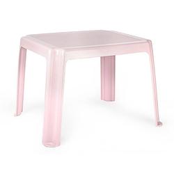 Foto van Forte plastics kunststof kindertafel - roze - 55 x 66 x 43 cm - camping/tuin/kinderkamer - bijzettafels