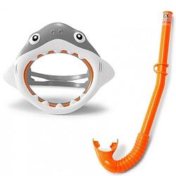 Foto van Intex snorkelset shark fun junior oranje/grijs 2-delig