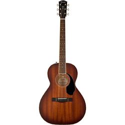 Foto van Fender ps-220e parlor all mahogany aged cognac burst elektrisch-akoestische westerngitaar met koffer