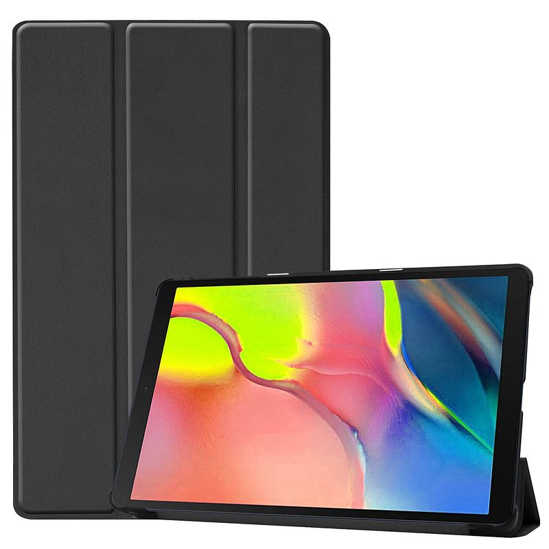 Foto van Basey samsung galaxy tab a 10.1 2019 hoes bookcase luxe hard cover - zwart