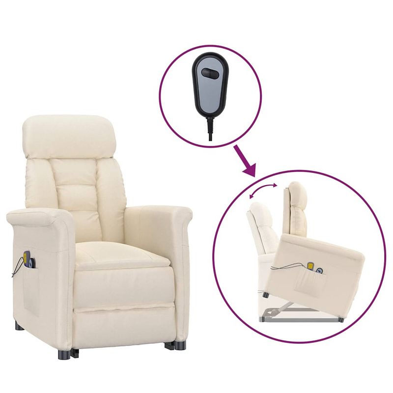 Foto van Infiori massagestoel elektrisch microvezelstof beige