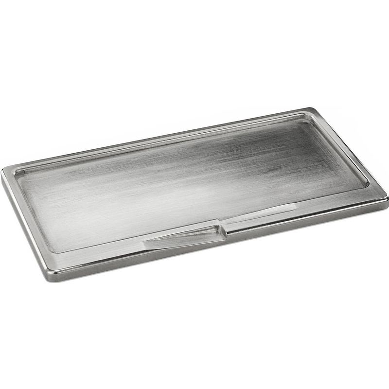 Foto van Luxe metalen kaarsenbord/plateau zilver 9 x 17 cm rechthoekig - kaarsenplateaus