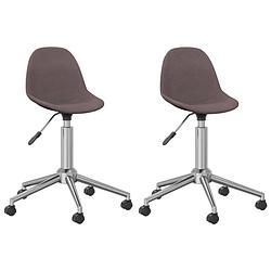 Foto van Vidaxl eetkamerstoelen draaibaar 2 st stof taupe