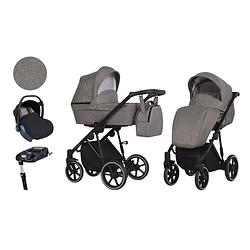 Foto van Born lucky kinderwagen 3 in 1 molto grijs + isofix autostoel base