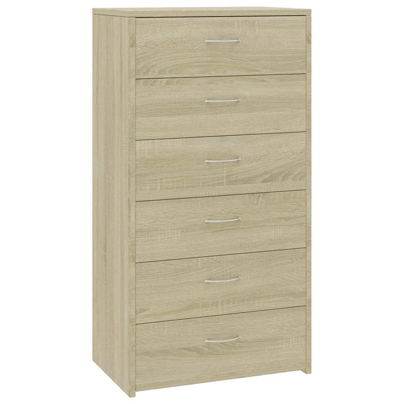 Foto van Vidaxl dressoir met 6 lades 50x34x96 cm spaanplaat sonoma eikenkleurig