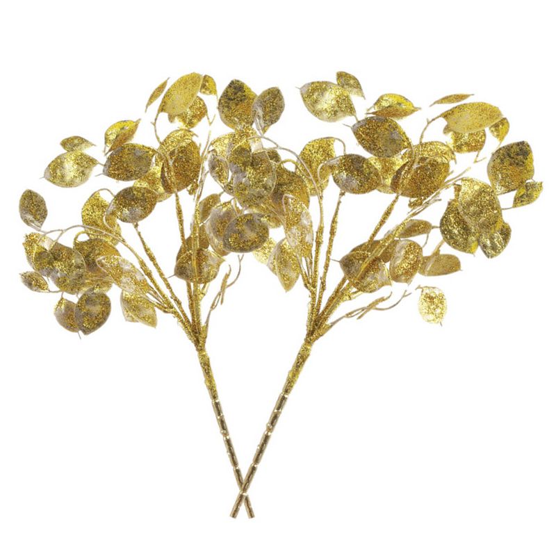 Foto van Countryfield kunsttak lunariai¿½- 2x - goud - 40 cm - kunststof - kunstbloemen