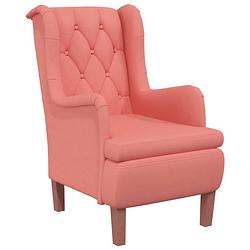 Foto van Vidaxl fauteuil met massief rubberwood poten fluweel roze