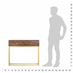 Foto van The living store wandtafel 90x30x75 cm massief mangohout - tafel