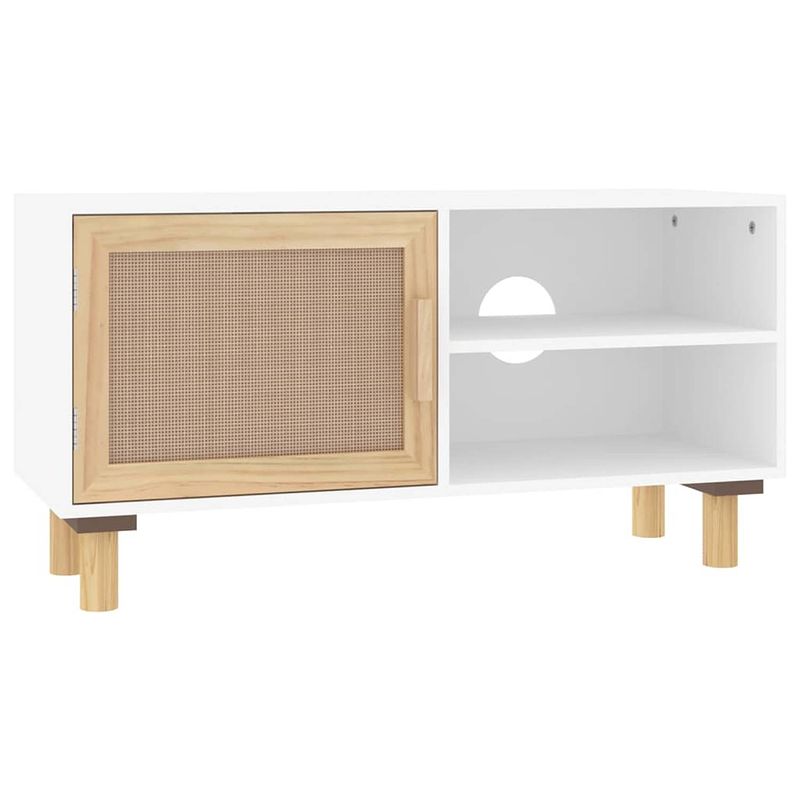 Foto van The living store tv-kast classic - kast met 3 vakken - 80 x 30 x 40 cm - wit