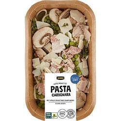 Foto van Jumbo verse maaltijd pasta carbonara met gerookte spekjes 450g