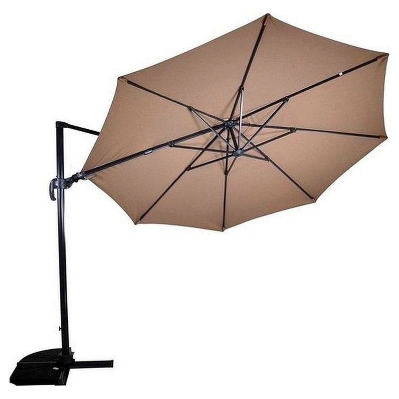 Foto van Zweefparasol virgoflex taupe ø350 cm - inclusief zware parasolvoet