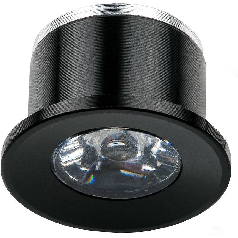 Foto van Led veranda spot verlichting - 1w - natuurlijk wit 4000k - inbouw - dimbaar - rond - mat zwart - aluminium - ø31mm