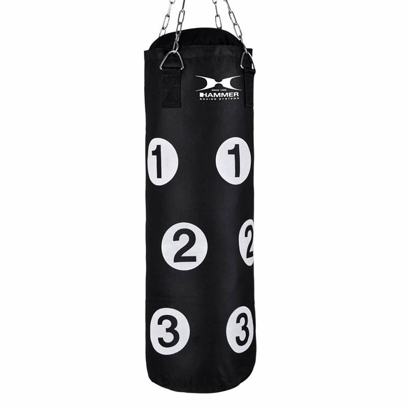 Foto van Hammer boxing punching bag sparring met nummers, black, 80x30 cm - nylon