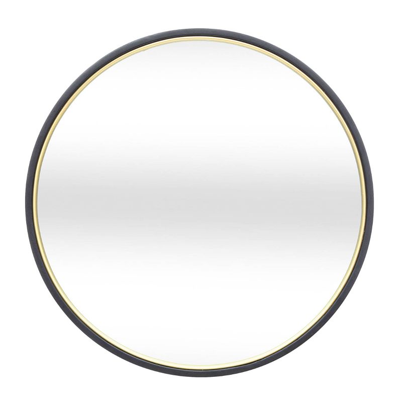 Foto van Misou spiegel - rond - zwart met goud - 48cm