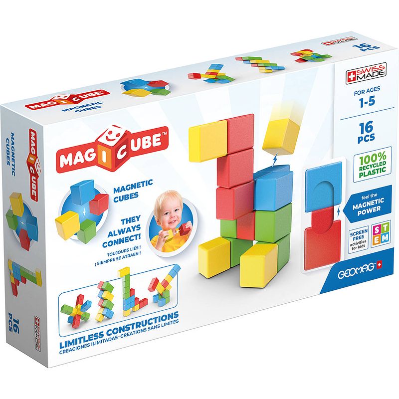 Foto van Geomag magicube fullcolor recycled try me 16 delig