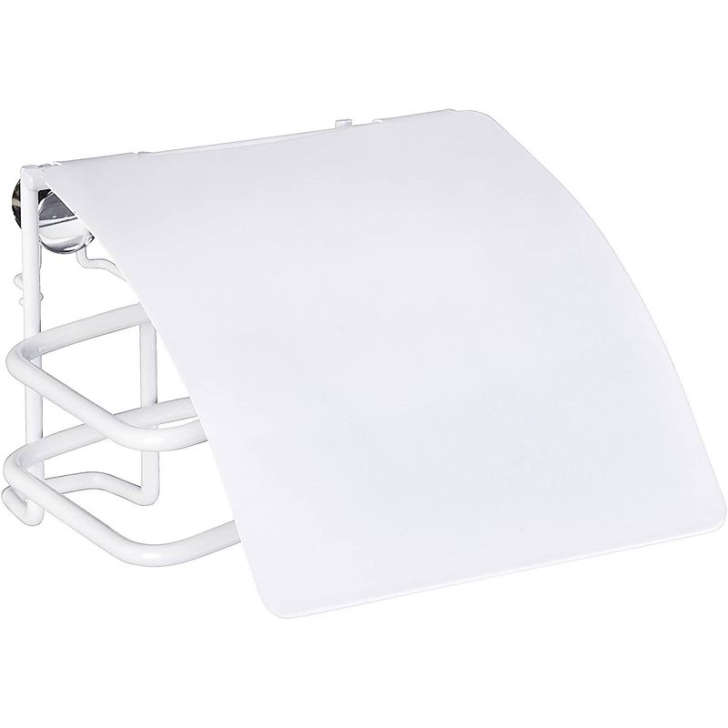 Foto van Wenko toiletrolhouder classic plus 14 x 9 cm staal wit