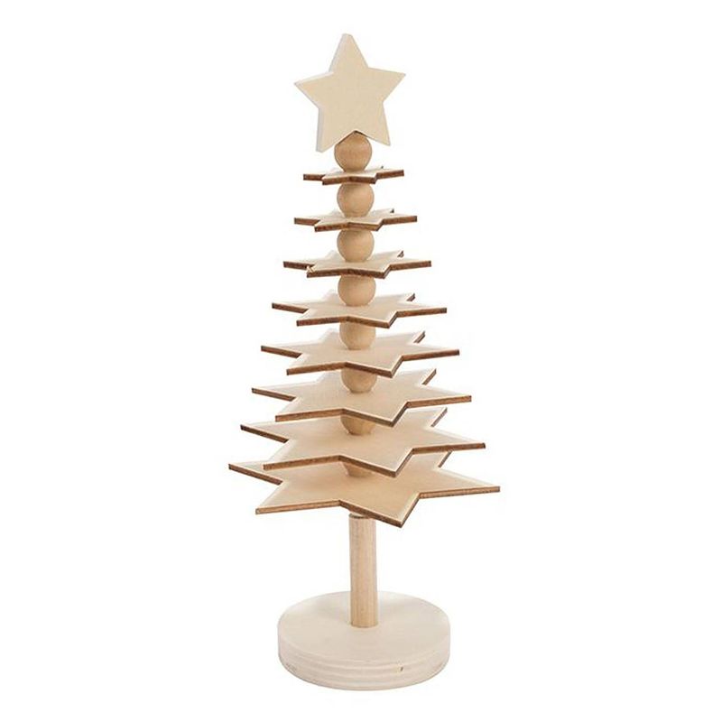 Foto van Kleur je eigen houten 3d kerstboom