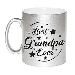 Foto van Zilveren best grandpa ever cadeau koffiemok / theebeker 330 ml - feest mokken