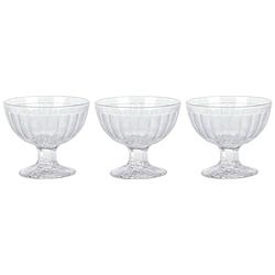 Foto van Excellent houseware ijcoupes/ijs serveer schaaltjes - set 3x stuks - bewerkt glas - 200 ml - ijsjeshouders