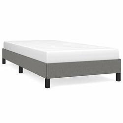 Foto van The living store bedframe donkergrijs - 203 x 103 x 25 cm - duurzaam stof en multiplex